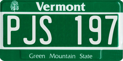 VT license plate PJS197