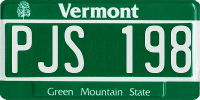 VT license plate PJS198