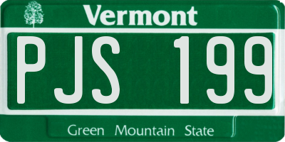 VT license plate PJS199