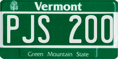 VT license plate PJS200