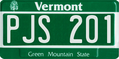 VT license plate PJS201