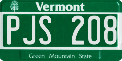VT license plate PJS208