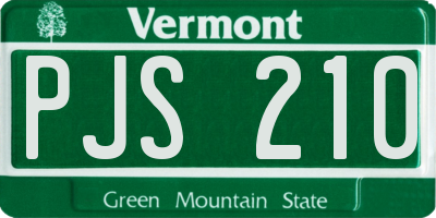 VT license plate PJS210