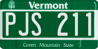 VT license plate PJS211