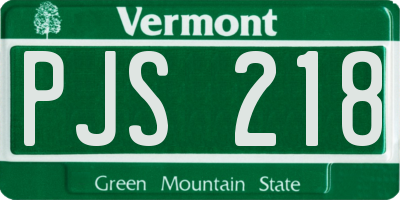 VT license plate PJS218