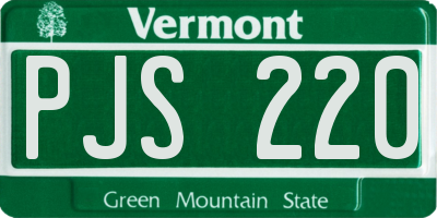 VT license plate PJS220