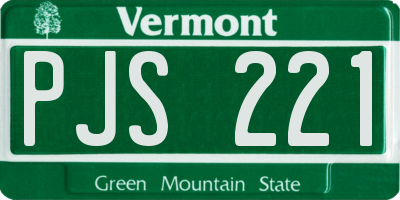 VT license plate PJS221