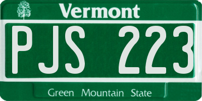 VT license plate PJS223