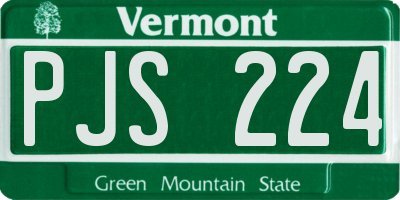 VT license plate PJS224