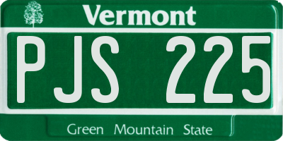 VT license plate PJS225