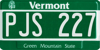 VT license plate PJS227