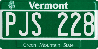 VT license plate PJS228
