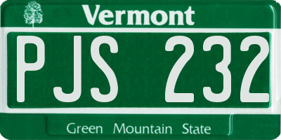 VT license plate PJS232