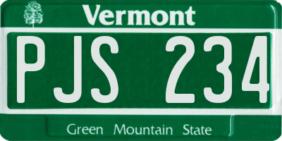 VT license plate PJS234