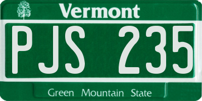 VT license plate PJS235