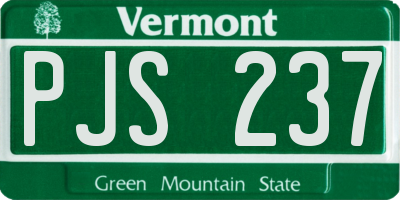 VT license plate PJS237