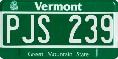 VT license plate PJS239