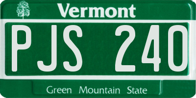 VT license plate PJS240