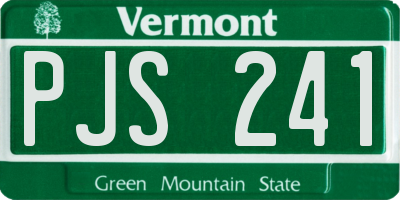 VT license plate PJS241