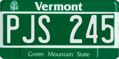 VT license plate PJS245