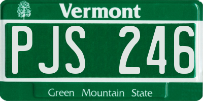 VT license plate PJS246
