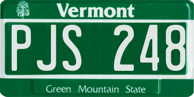 VT license plate PJS248