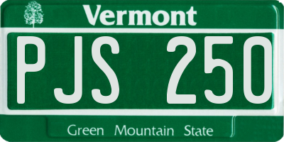 VT license plate PJS250