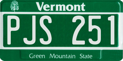 VT license plate PJS251