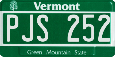 VT license plate PJS252