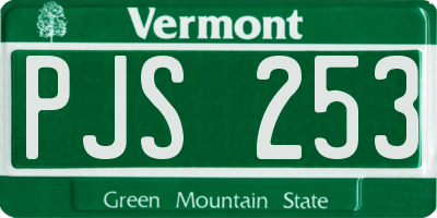 VT license plate PJS253