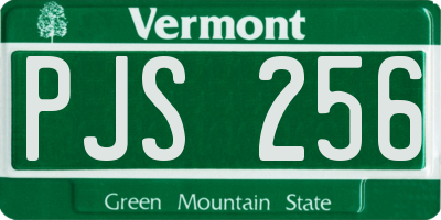 VT license plate PJS256