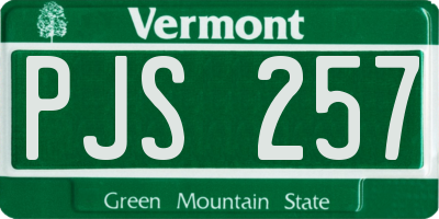 VT license plate PJS257