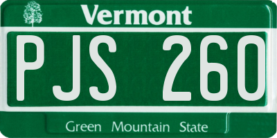 VT license plate PJS260