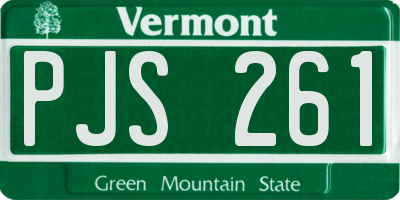VT license plate PJS261