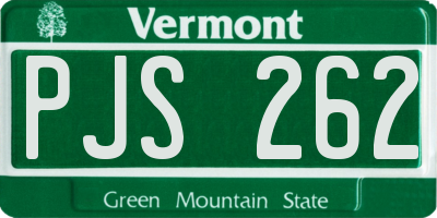 VT license plate PJS262