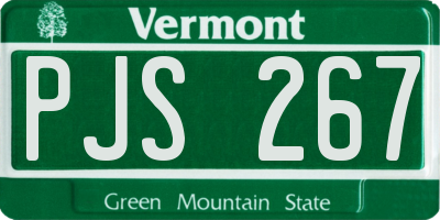 VT license plate PJS267