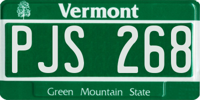 VT license plate PJS268