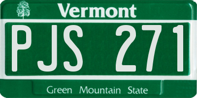 VT license plate PJS271