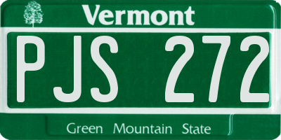 VT license plate PJS272