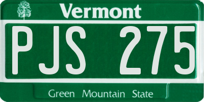 VT license plate PJS275