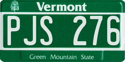 VT license plate PJS276