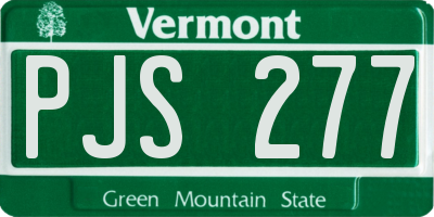 VT license plate PJS277