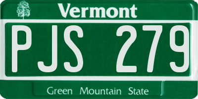 VT license plate PJS279