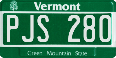 VT license plate PJS280