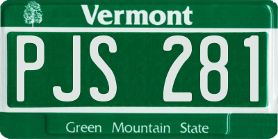 VT license plate PJS281