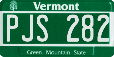 VT license plate PJS282