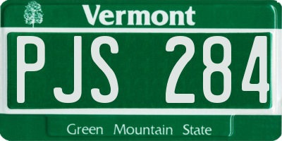 VT license plate PJS284