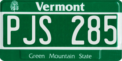 VT license plate PJS285