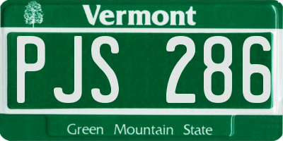 VT license plate PJS286
