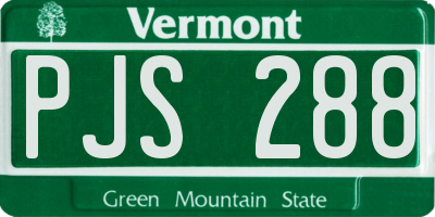 VT license plate PJS288